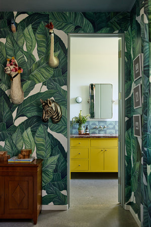 Welcome to the Jungle Green Wallpaper