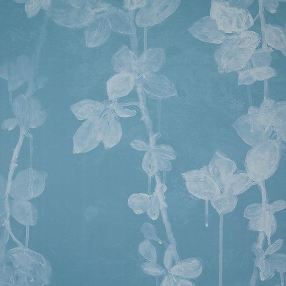 Blackberry Brambles Robins Egg Blue Wallpaper