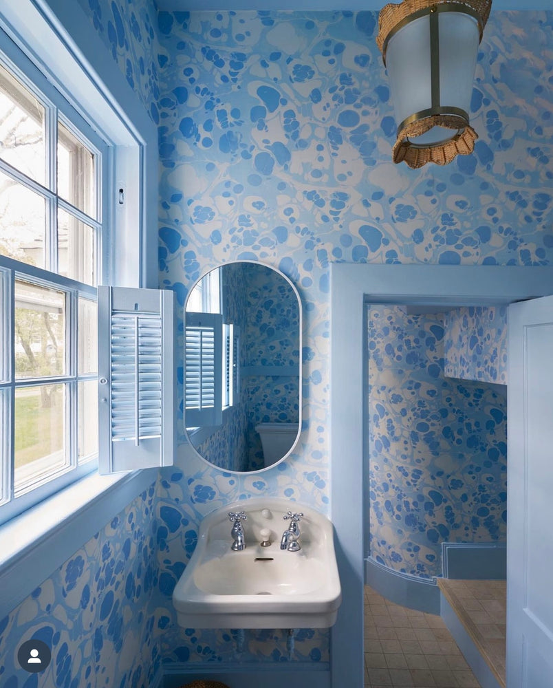 Marmorizatta Baby Blue Wallpaper