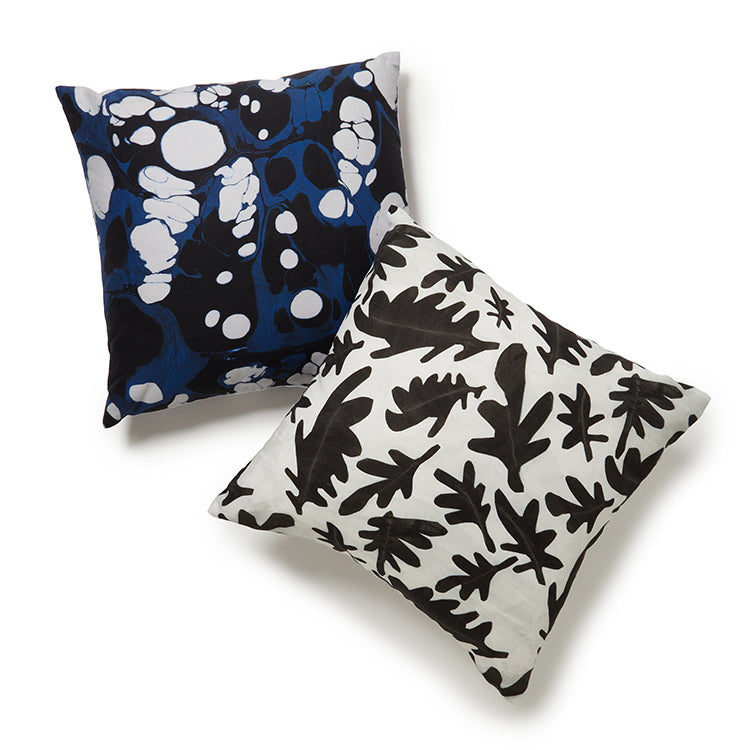 Marmorizzata  Midnight Blue Pillow