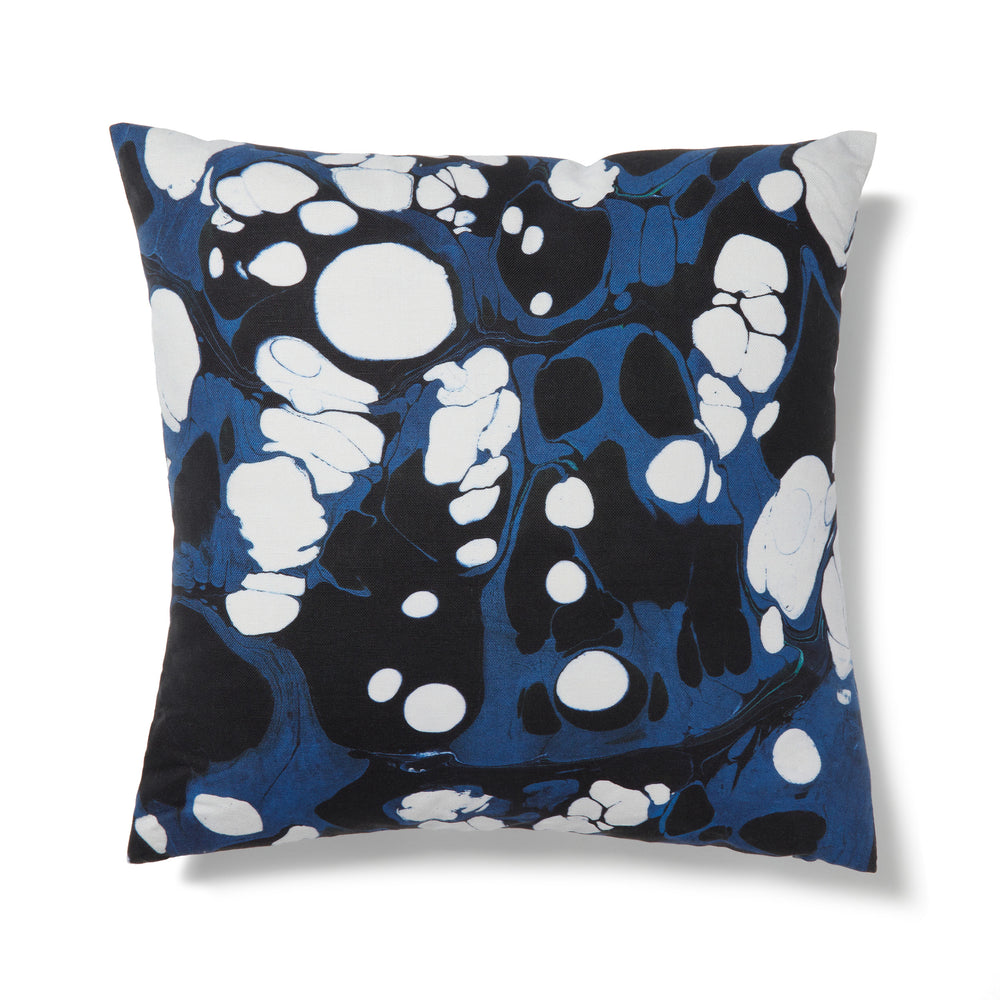 Marmorizzata  Midnight Blue Pillow