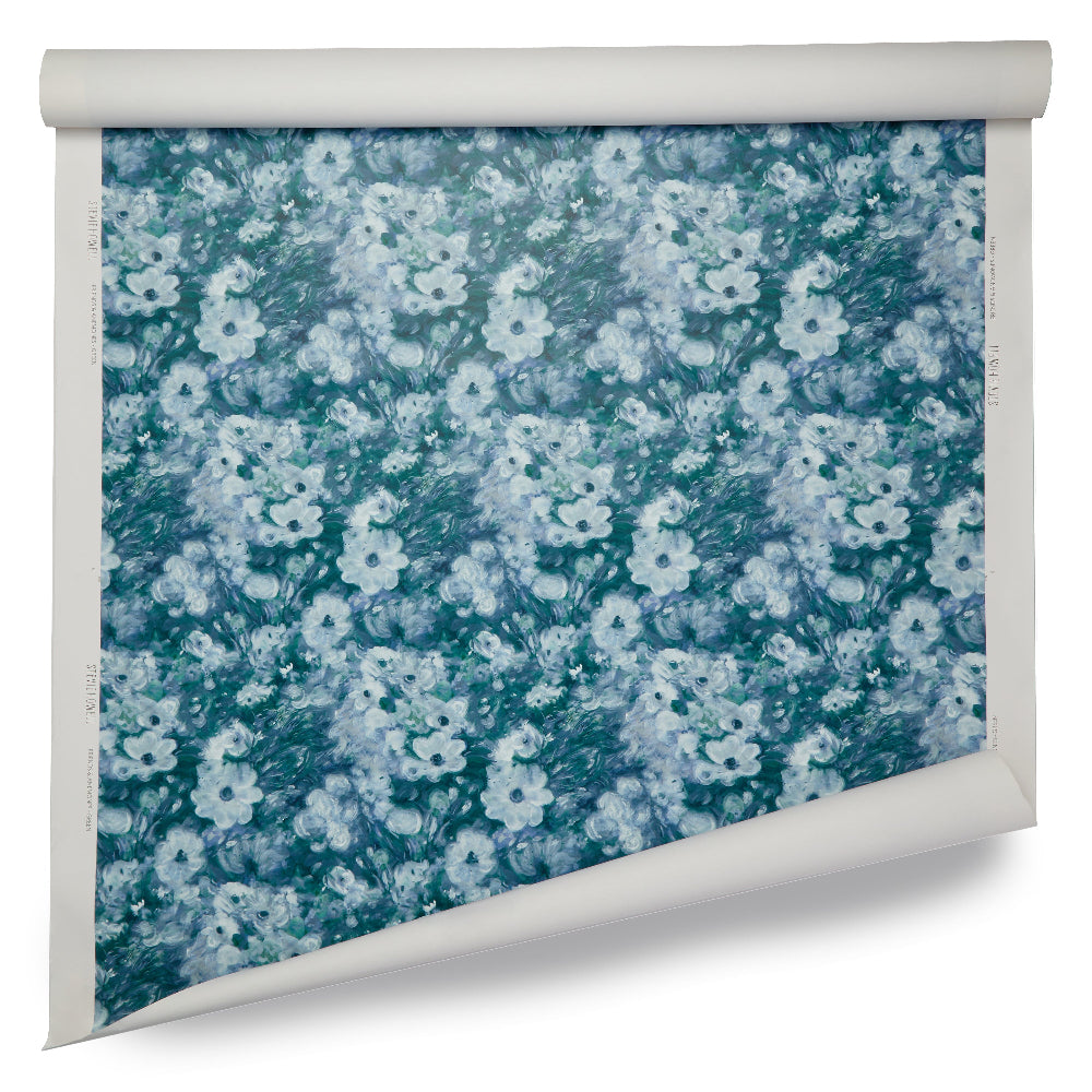 Friends & Anemones Teal Wallpaper