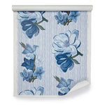 Steel Magnolia Slate Blue Wallpaper