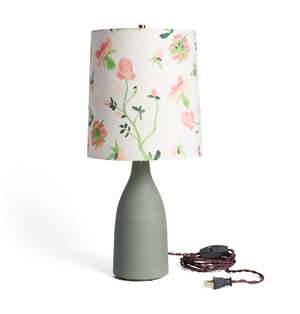 
            
                Load image into Gallery viewer, Bottle Lamp+ Dianthus Shade
            
        
