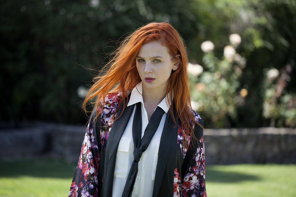 Red and black silk robe sale