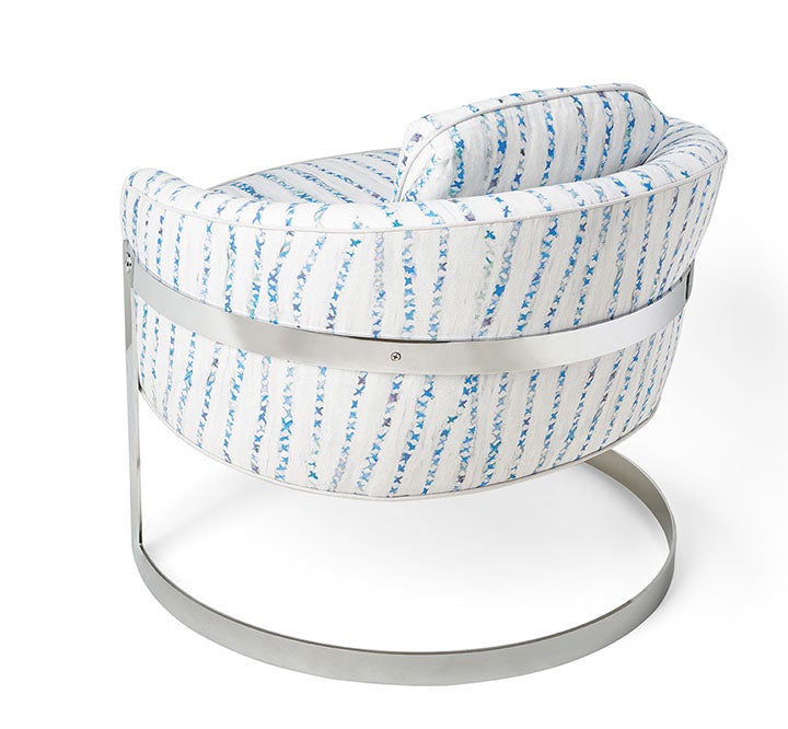 Blanket Blue Print Club Chairs