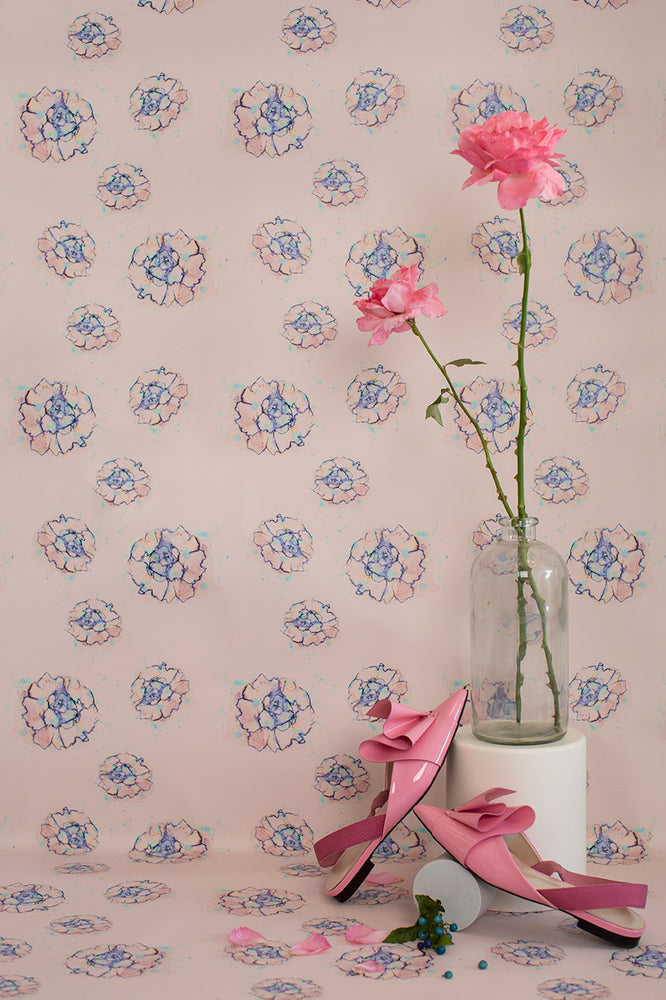 Phoebe Flower Pink Wallpaper