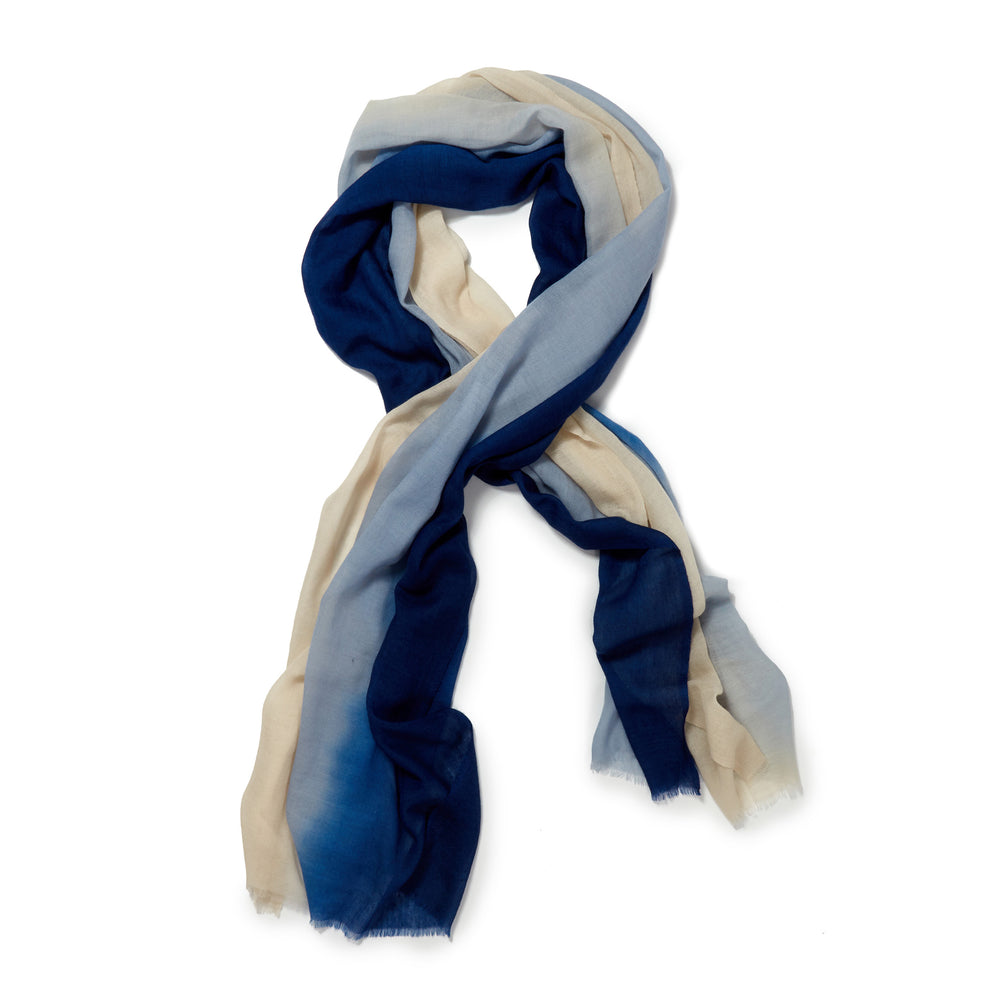 Navy Ombre Cashmere/Wool Scarf