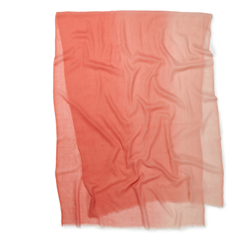 Coral Ombre Cashmere/Wool Scarf