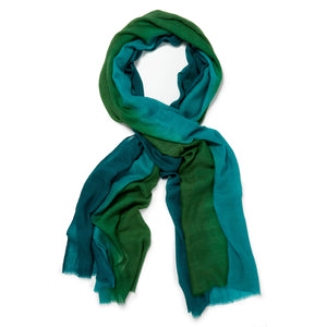 
            
                Load image into Gallery viewer, Teal Ombre Cashmere/Wool Scarf
            
        