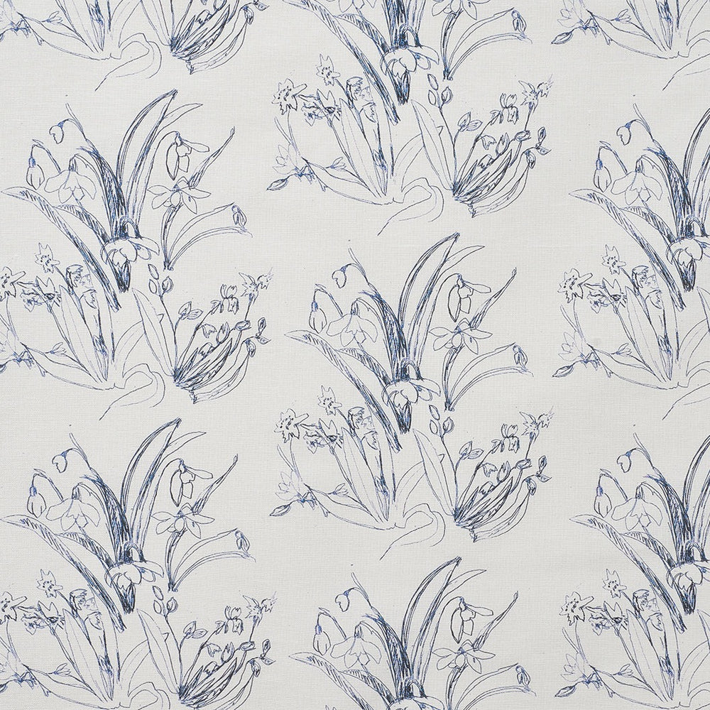 Blueprint Flower Cobalt Fabric