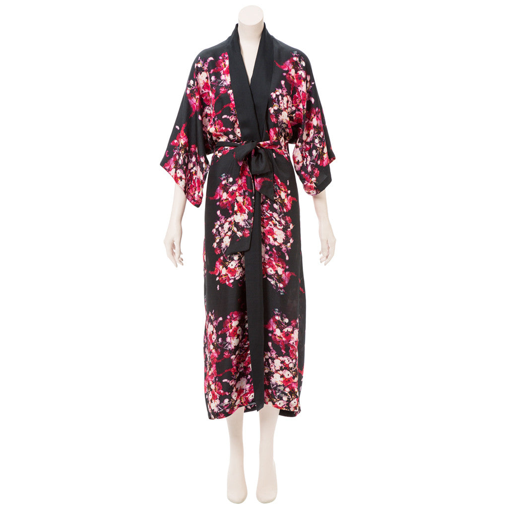 Red And Black Kimono Robe
