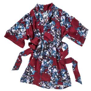 Ritza's Ranunculus Burgundy Silk Robe